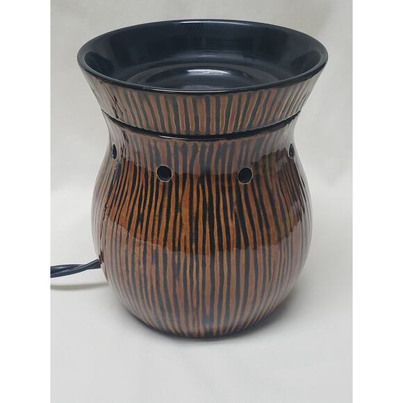 Scentsy Zingana Brown & Black Animal Print Design Wax / Essential Oil Warmer - Picture 2 of 11